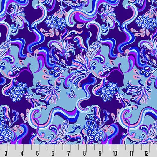 Wanderlust Paisley Quilting Cuddle Blue Fabric per yard - Prismatic Fiber Arts