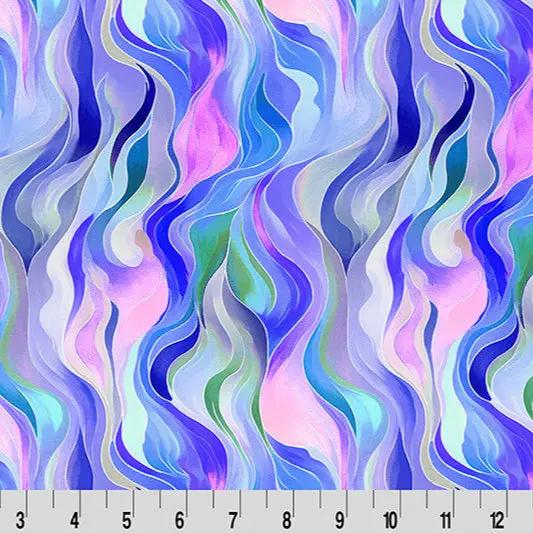 Wanderlust Rainbow Quilting Cuddle Blue Fabric per yard - Prismatic Fiber Arts