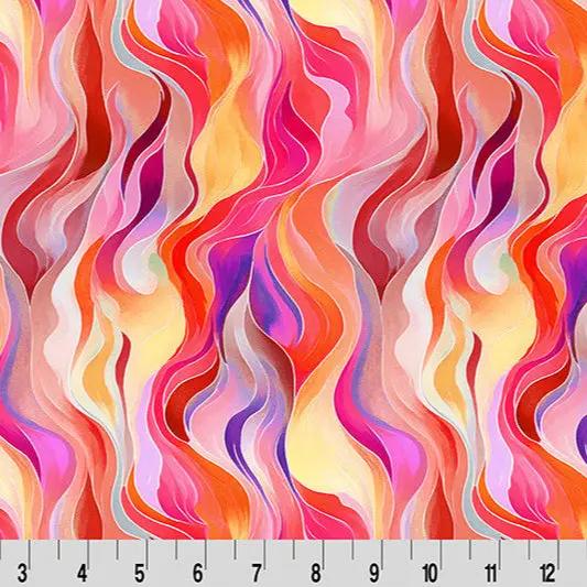 Wanderlust Rainbow Quilting Cuddle Pink Fabric per yard - Prismatic Fiber Arts
