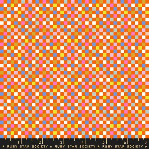 Washi Plus Goldfish Pixel Squares 43"/44" Fabric Per Yard - Prismatic Fiber Arts