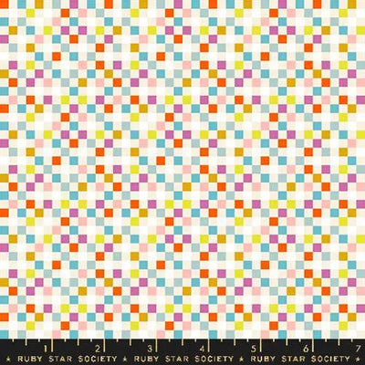 Washi Plus Natural Pixel Squares 43"/44" Fabric Per Yard - Prismatic Fiber Arts