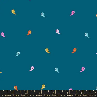 Washi Plus Teal Roll With It 43"/44" Fabric Per Yard - Prismatic Fiber Arts