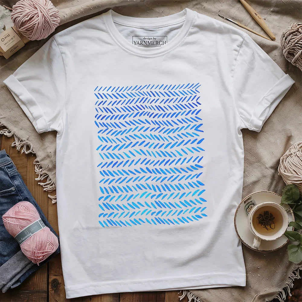 Watercolor knitting pattern T-shirt - Prismatic Fiber Arts