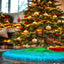 Premium Faux Fur Christmas Tree Skirt - 48 Inch | Luxurious Holiday Decorations - Prismatic Fiber Arts
