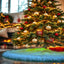 Premium Faux Fur Christmas Tree Skirt - 60 Inch | Luxurious Holiday Decorations - Prismatic Fiber Arts