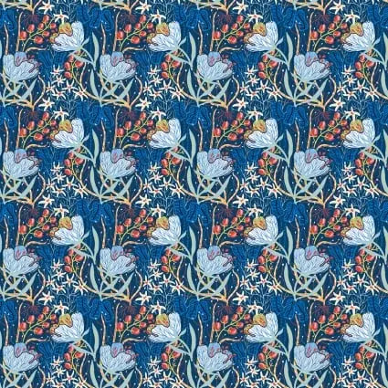 Whimsy Blue Floral 44"/45" Fabric Per Yard - Prismatic Fiber Arts
