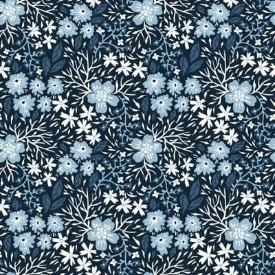 Whimsy Blue Flower Garden 44"/45" Fabric Per Yard - Prismatic Fiber Arts