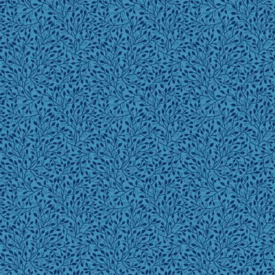 Whimsy Blue Leaves 44"/45" Fabric Per Yard - Prismatic Fiber Arts