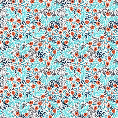 Whimsy Cream Floral Leaves 44"/45" Fabric Per Yard - Prismatic Fiber Arts