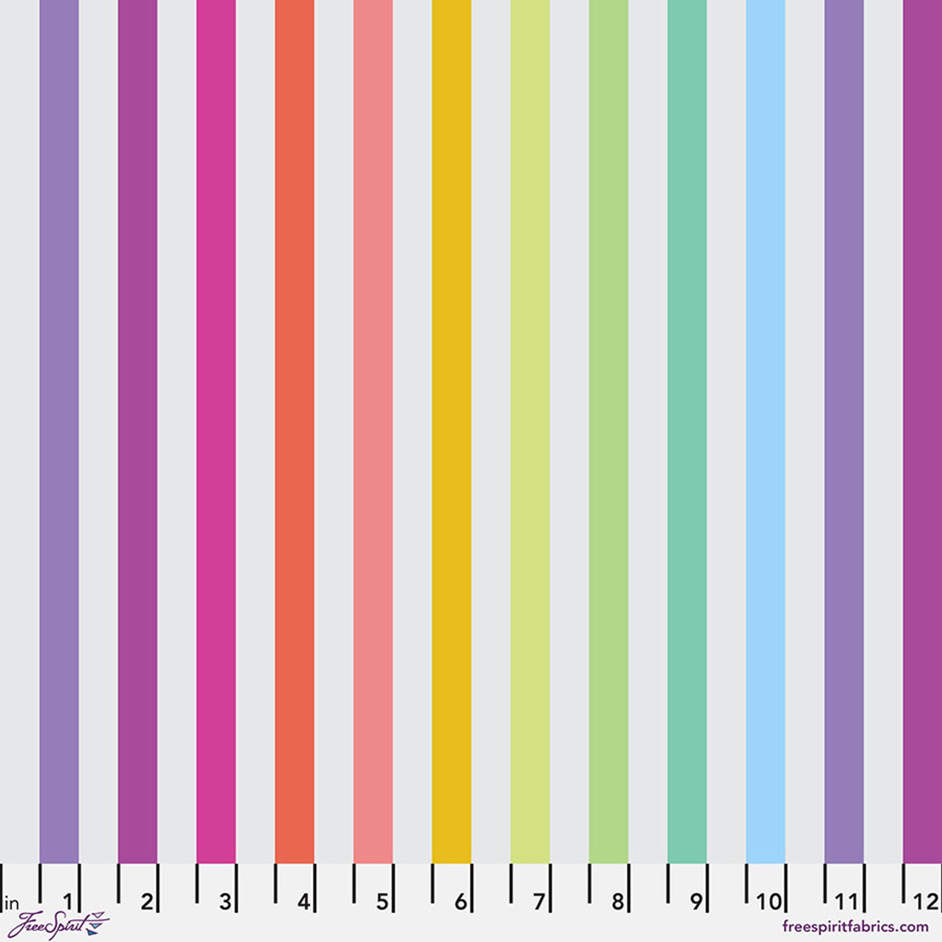 Whisper Disco Stripe True Colors 43/44" Cotton Fabric Per Yard - Prismatic Fiber Arts