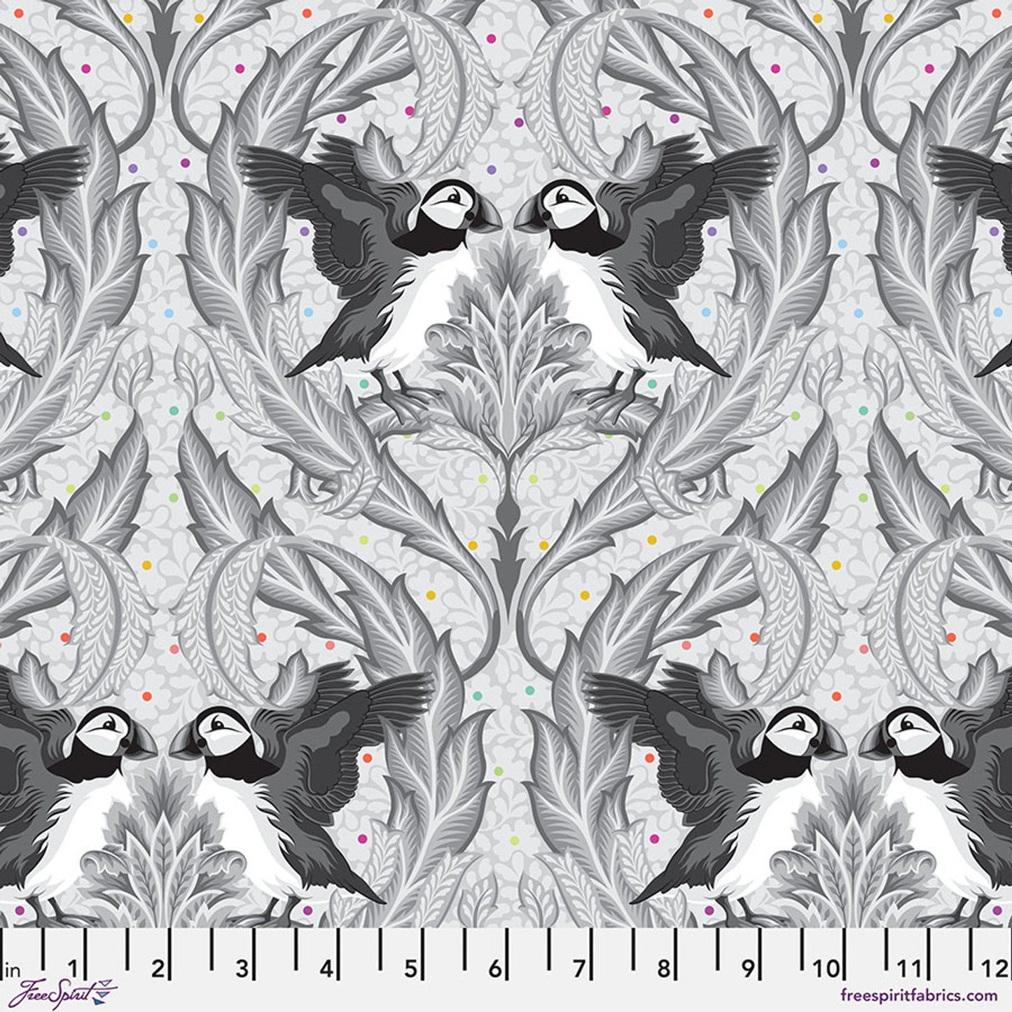 Whisper Huffin Puffin Graywork 43/44" Cotton Fabric Per Yard - Prismatic Fiber Arts