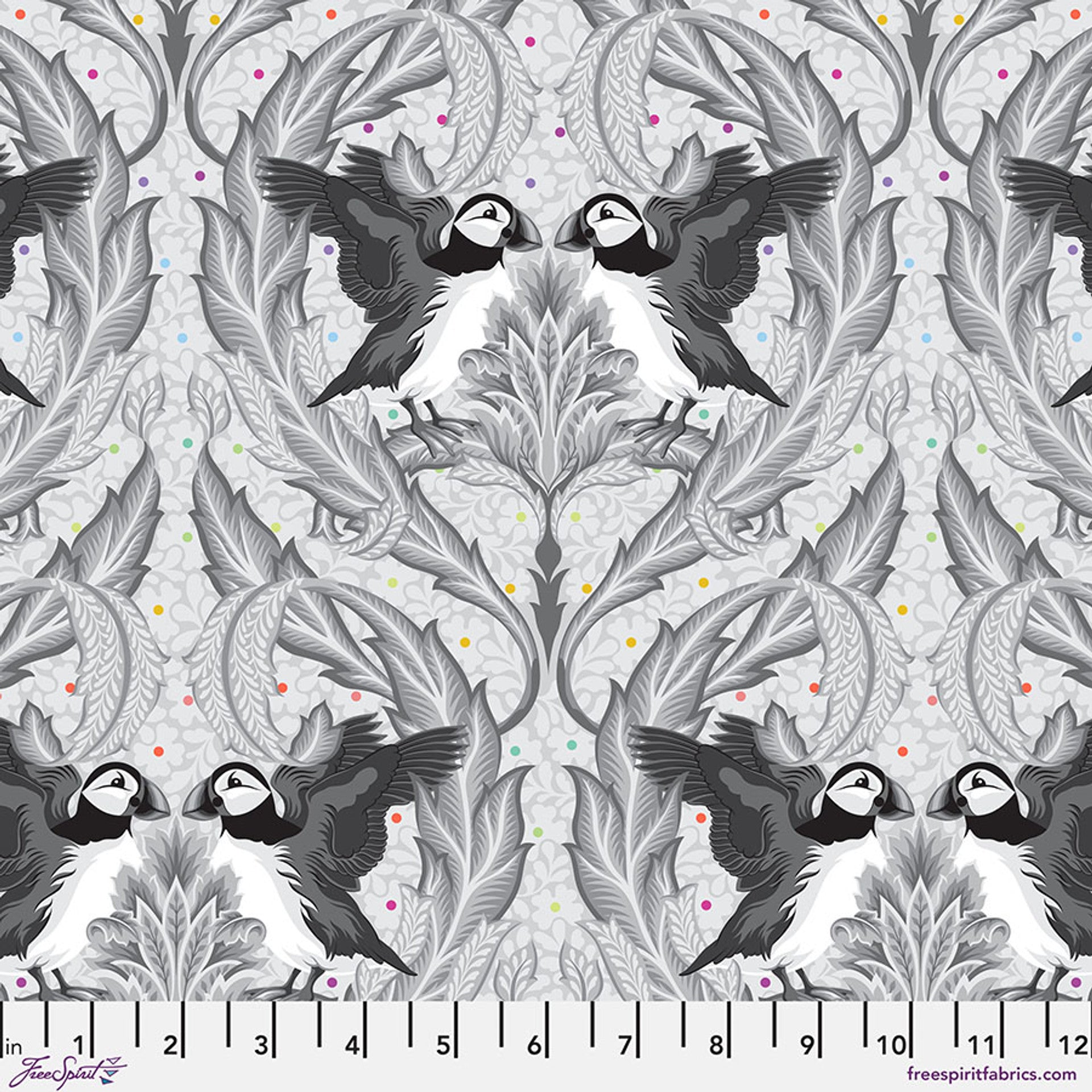 Whisper Huffin Puffin Graywork 43/44" Cotton Fabric Per Yard - Prismatic Fiber Arts