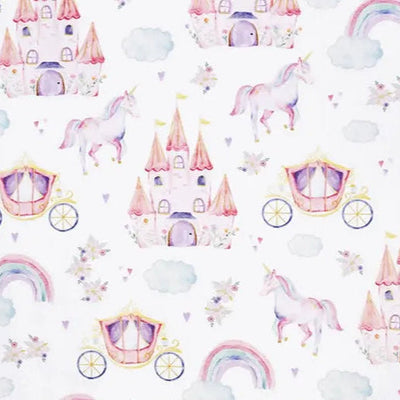 White And Pink Fairytale Digital Cuddle Blush Fabric per yard - Prismatic Fiber Arts