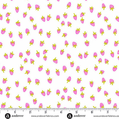 White Berry Sweet Color Pop Playground Cotton 44"/45" Fabric Per Yard - Prismatic Fiber Arts