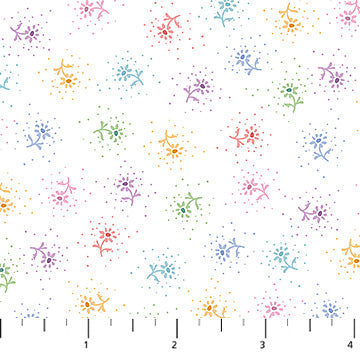 White Ditsy Daisy Pocket Posies Cotton 44"/45" Fabric Per Yard - Prismatic Fiber Arts