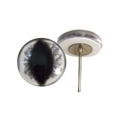 White Dragon Glass Eyes on Wire Pin Posts