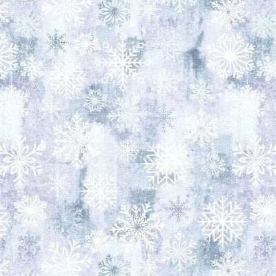 White Enchanted Snowflake Toss Dot Cotton Wideback Fabric per yard - Prismatic Fiber Arts