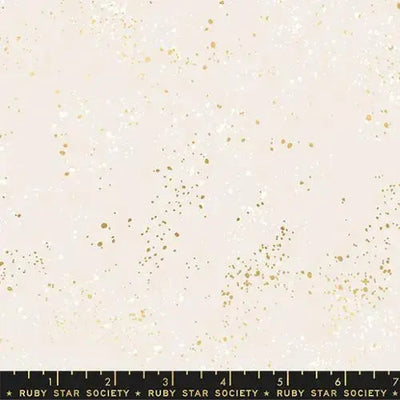 White Gold Speckled Metallic Cotton Wideback Fabric per yard - Prismatic Fiber Arts