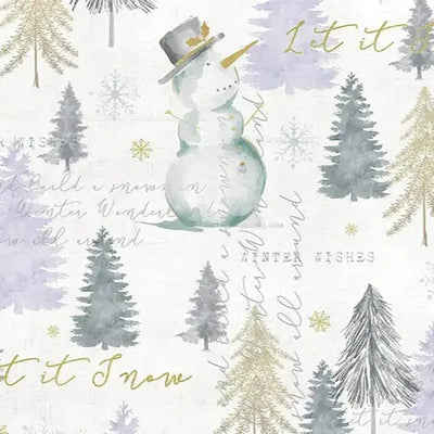White Let It Snow Digital Cuddle Fabric per yard - Prismatic Fiber Arts