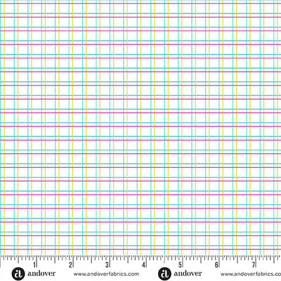 White Parallel Play Color Pop Playground Cotton 44"/45" Fabric Per Yard - Prismatic Fiber Arts