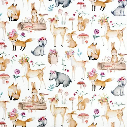White Sweet Darlings Digital Cuddle Snow Fabric per yard - Prismatic Fiber Arts