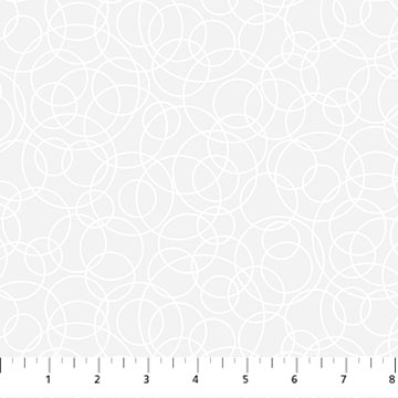 White Tangles Circles Good Together Cotton 44"/45" Fabric Per Yard - Prismatic Fiber Arts