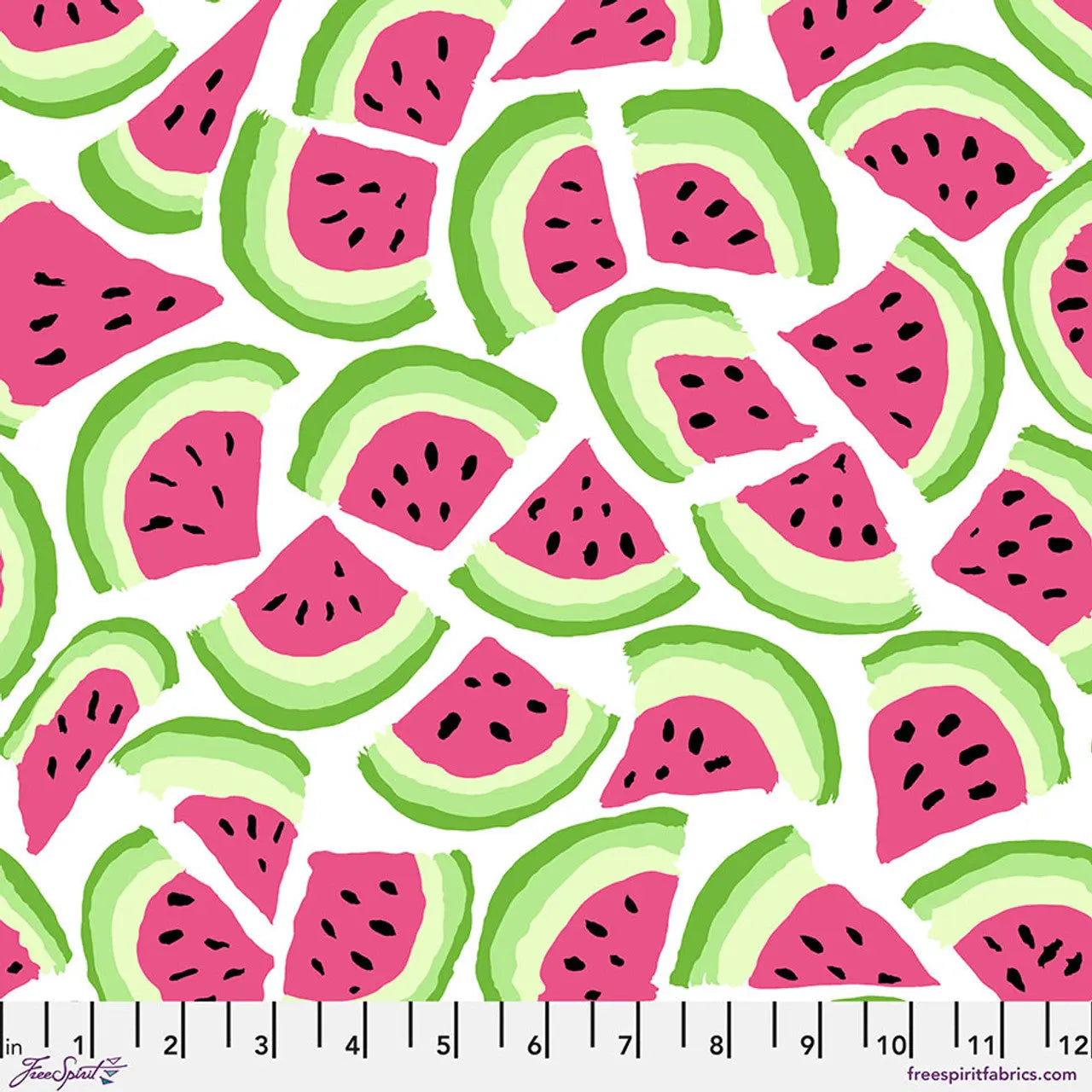 White Watermelon Slice Cotton 44"/46" Fabric Per Yard - Prismatic Fiber Arts