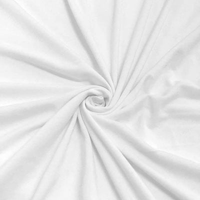 White Rayon Spandex Jersey Knit Fabric – 60" Wide, 240 GSM | 4-Way Stretch by the Yard | FabricLA - Prismatic Fiber Arts