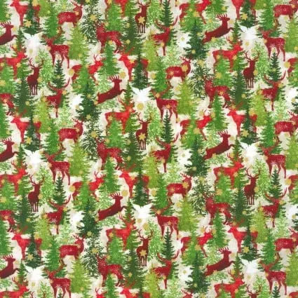 Winter Solstice II Deer 44"/45" Fabric Per Yard - Prismatic Fiber Arts
