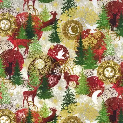 Winter Solstice II Forest 44"/45" Fabric Per Yard - Prismatic Fiber Arts