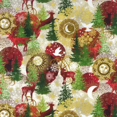 Winter Solstice II Forest 44"/45" Fabric Per Yard - Prismatic Fiber Arts