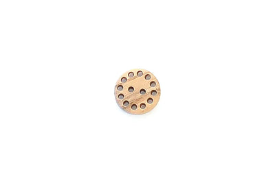 Wood Natural Holey Edge Round Button - Prismatic Fiber Arts