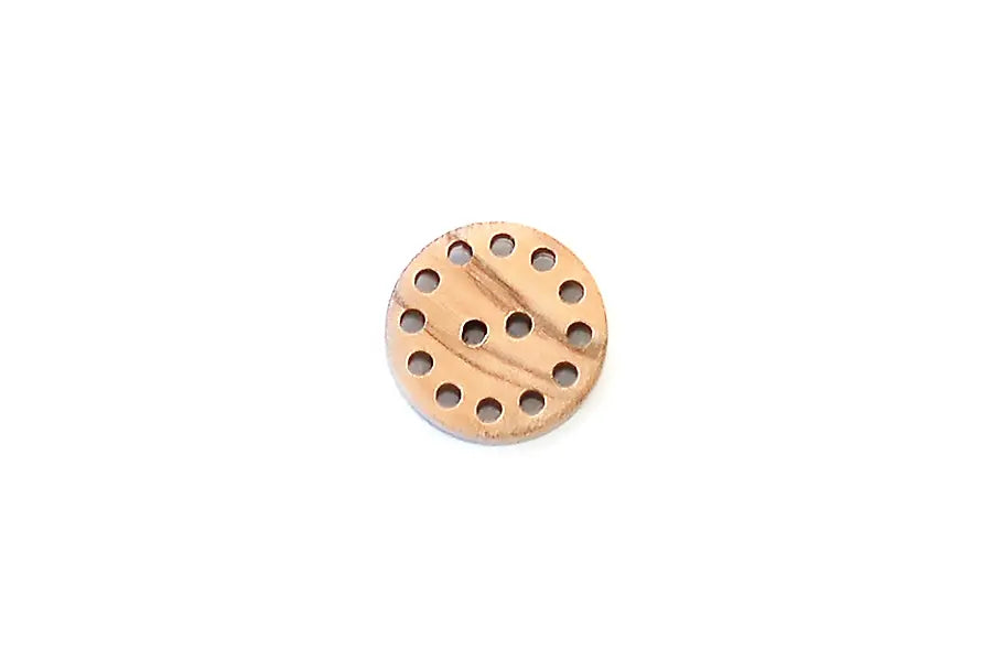 Wood Natural Holey Edge Round Button - Prismatic Fiber Arts
