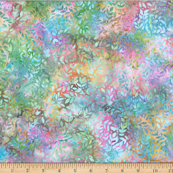 Taffy Bali Batik Packed Leaves Cotton 44"/45" Fabric Per Yard - Prismatic Fiber Arts