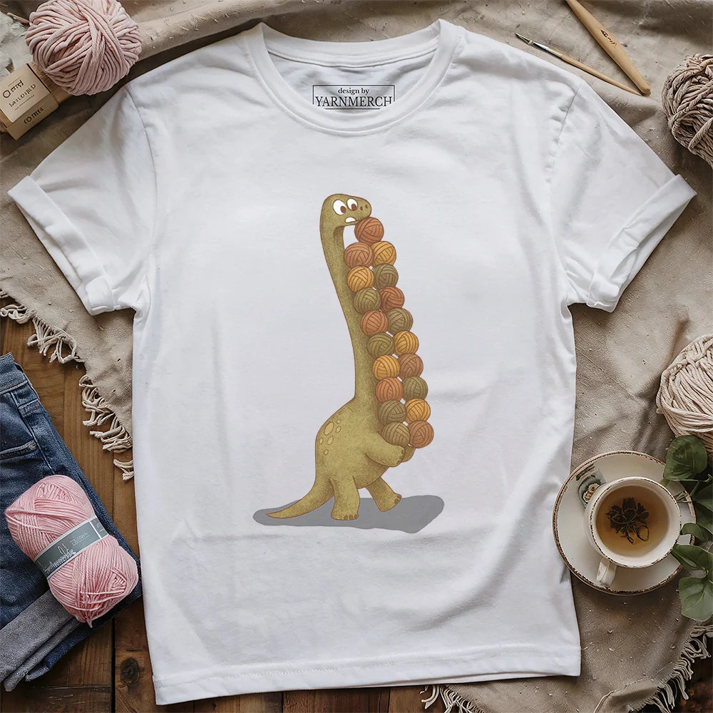Yarnosaurus Rex T-shirt - Prismatic Fiber Arts