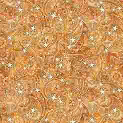 Yellow Amber Paisley & Stars 1776 Cotton 44"/45" Fabric Per Yard - Prismatic Fiber Arts