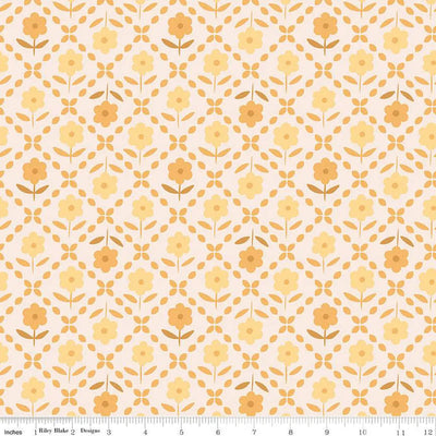 Yellow Bee Plaids Zinnias Marigold Wideback Fabric per yard - Prismatic Fiber Arts