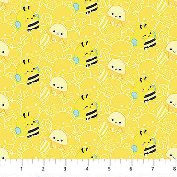 Yellow Bee Squishmallows Cotton 44"/45" Fabric Per Yard - Prismatic Fiber Arts