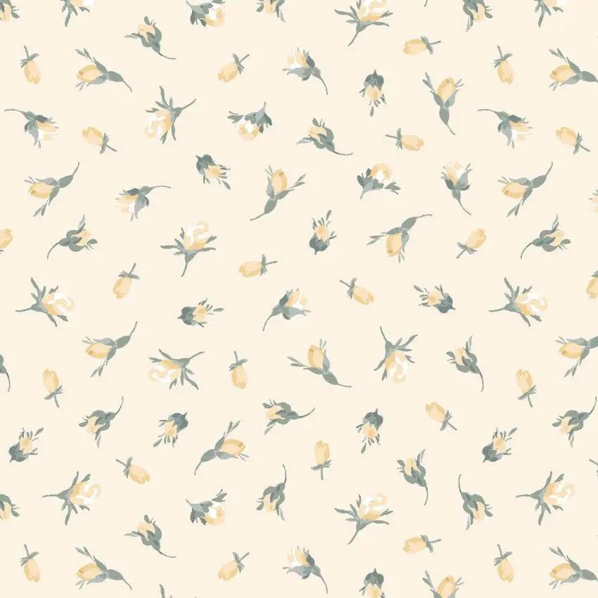 Yellow Buds La Fleur Flannel Cotton 42"/43" Fabric Per Yard - Prismatic Fiber Arts