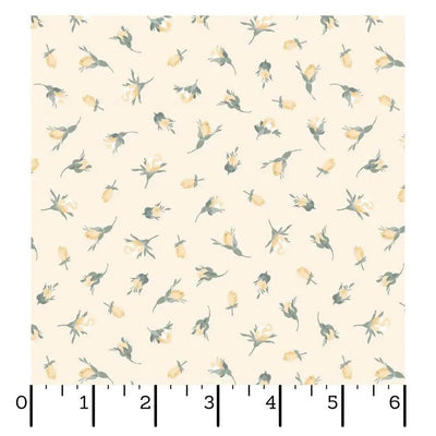 Yellow Buds La Fleur Flannel Cotton 42"/43" Fabric Per Yard - Prismatic Fiber Arts