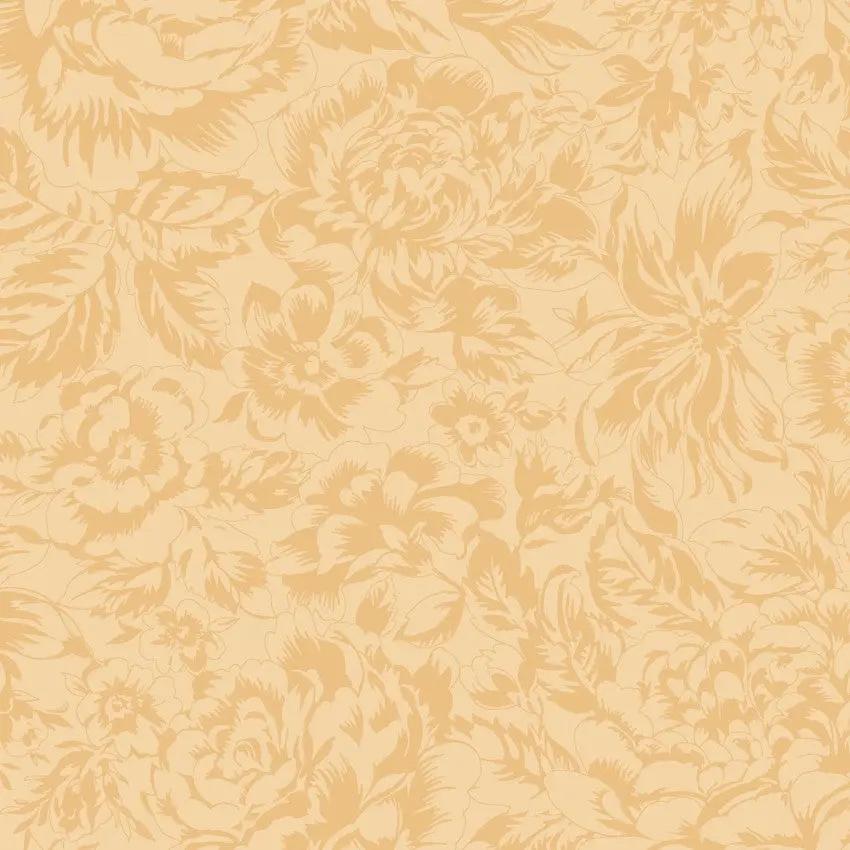 Yellow Tonal Floral La Fleur Flannel Cotton 42"/43" Fabric Per Yard - Prismatic Fiber Arts