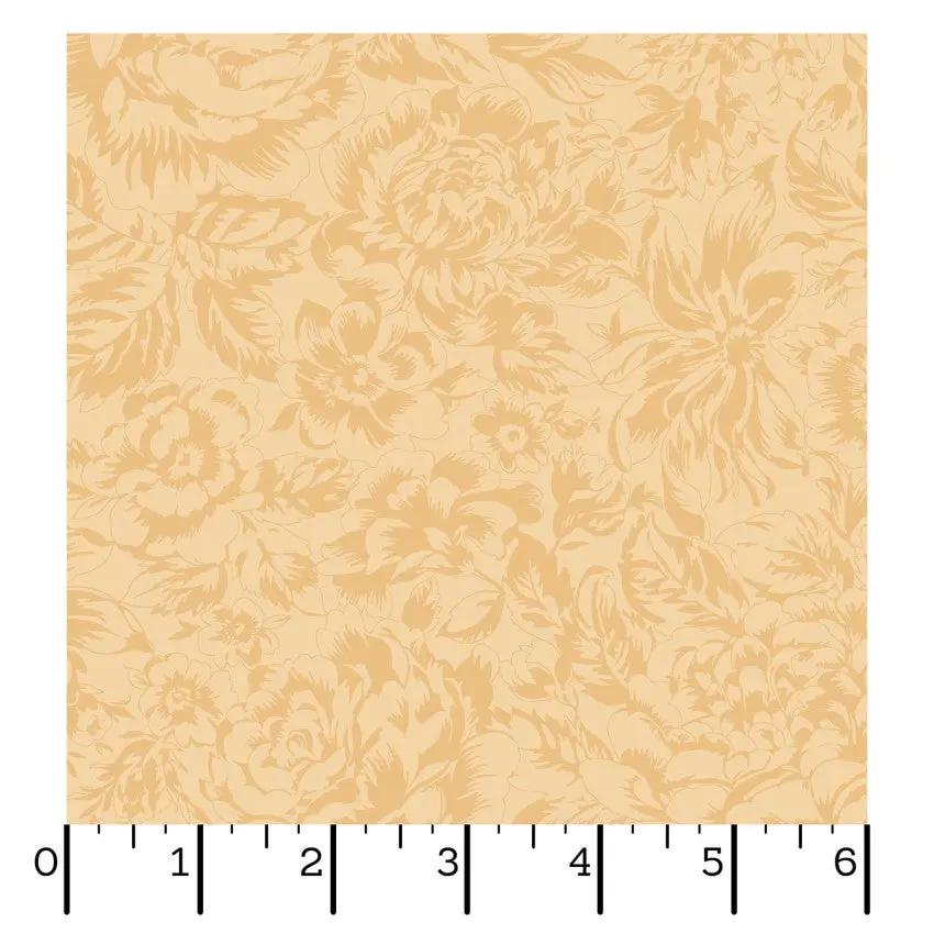 Yellow Tonal Floral La Fleur Flannel Cotton 42"/43" Fabric Per Yard - Prismatic Fiber Arts