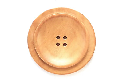 Yellow Light Wood Round with Concave Center 50MM Button - Prismatic Fiber Arts