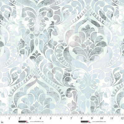 You Damask! Ice Cotton Wideback Fabric per yard - Prismatic Fiber Arts