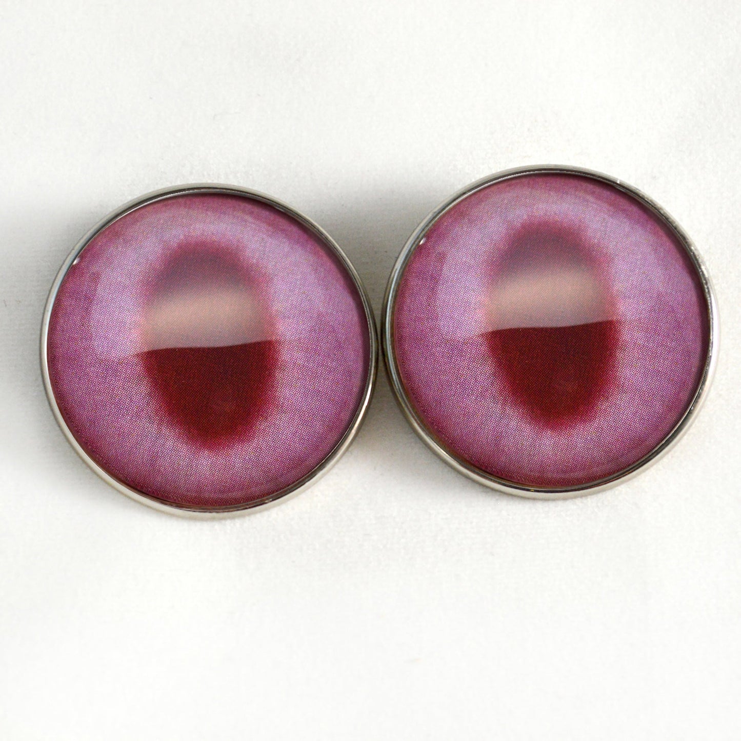 Albino Rabbit Sew-On Button Glass Eyes - Prismatic Fiber Arts