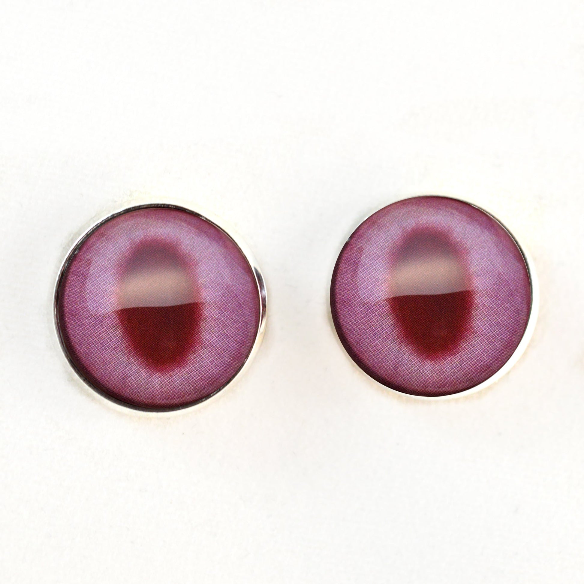 Albino Rabbit Sew-On Button Glass Eyes - Prismatic Fiber Arts