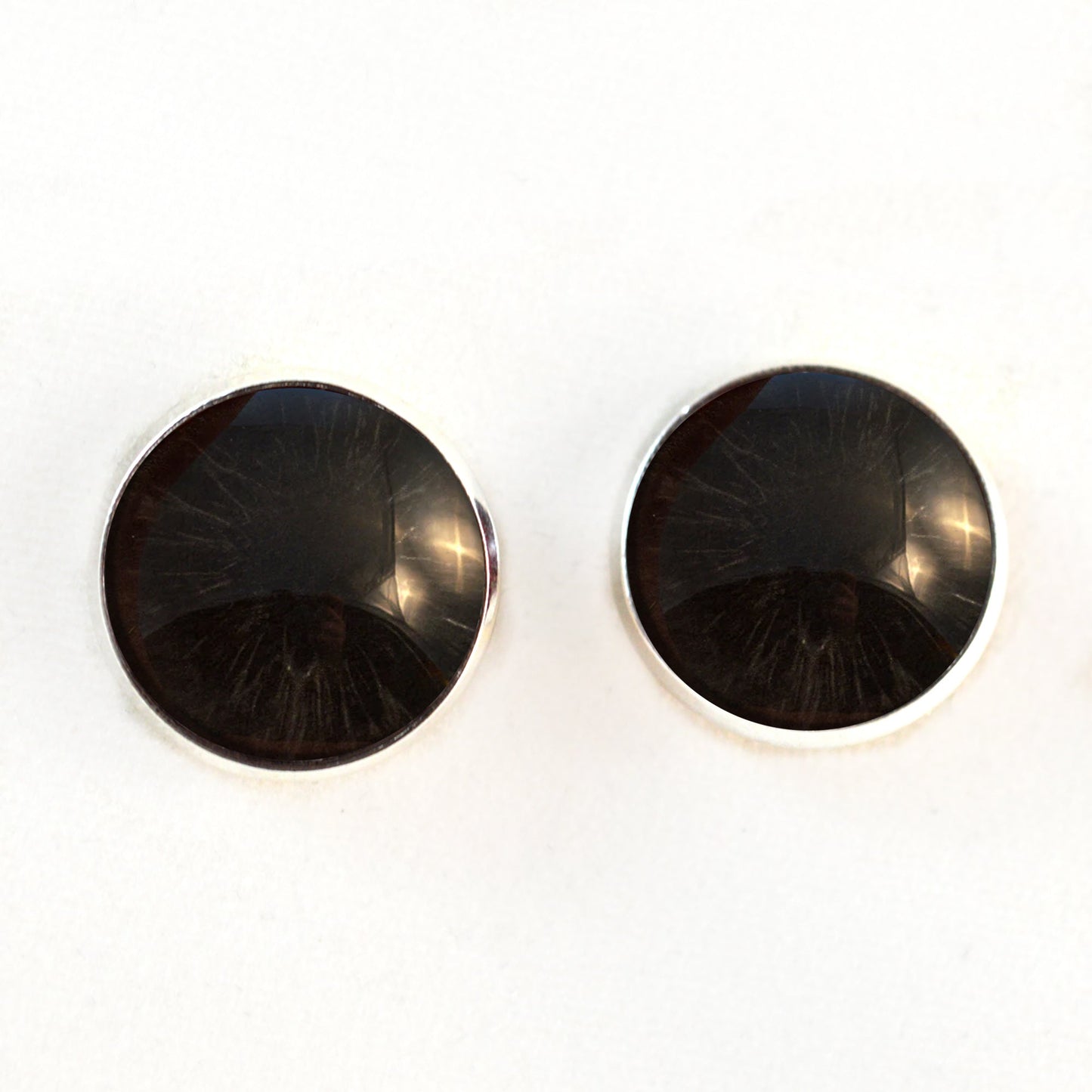 All Black Horror Sew-On Button Glass Eyes - Prismatic Fiber Arts