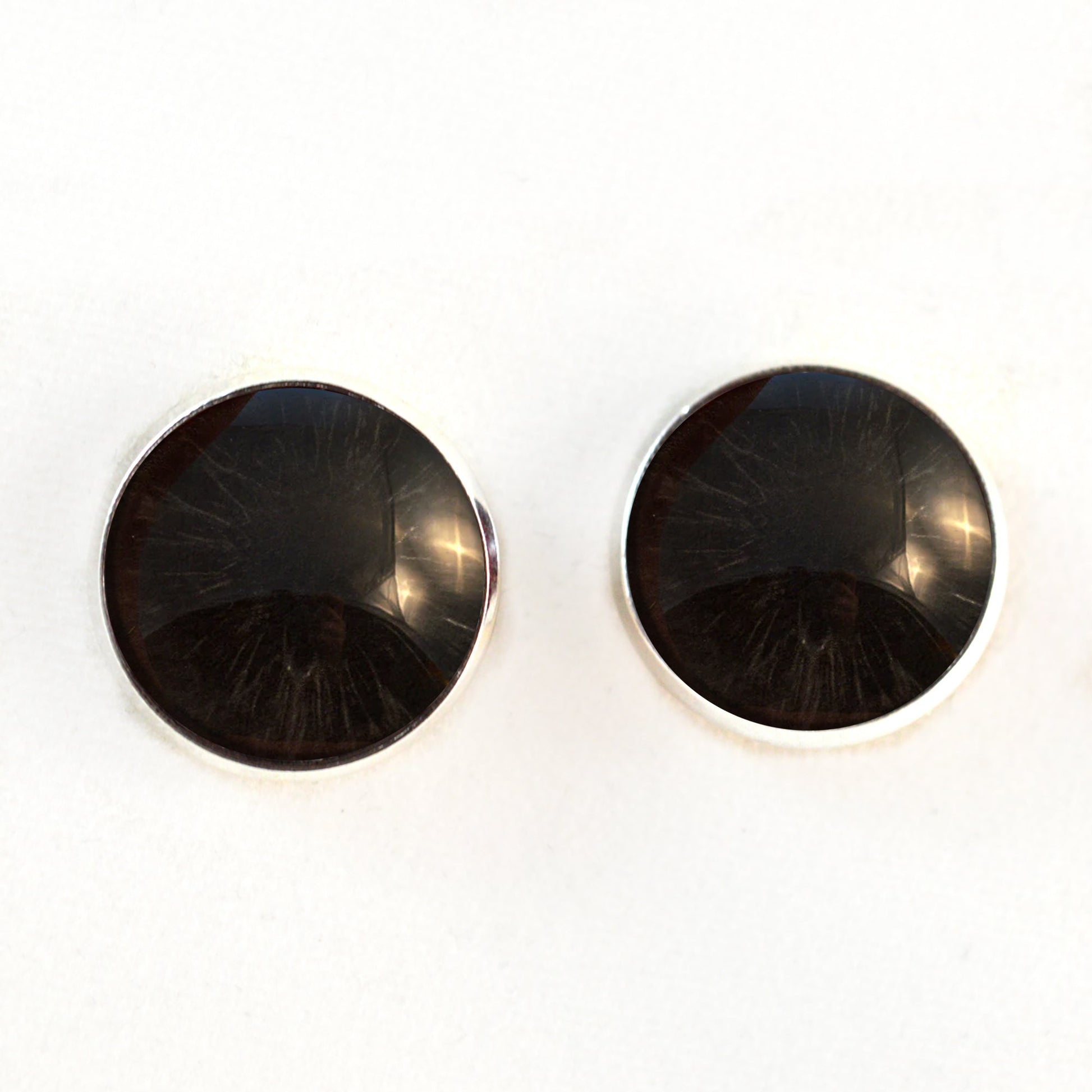 All Black Horror Sew-On Button Glass Eyes - Prismatic Fiber Arts