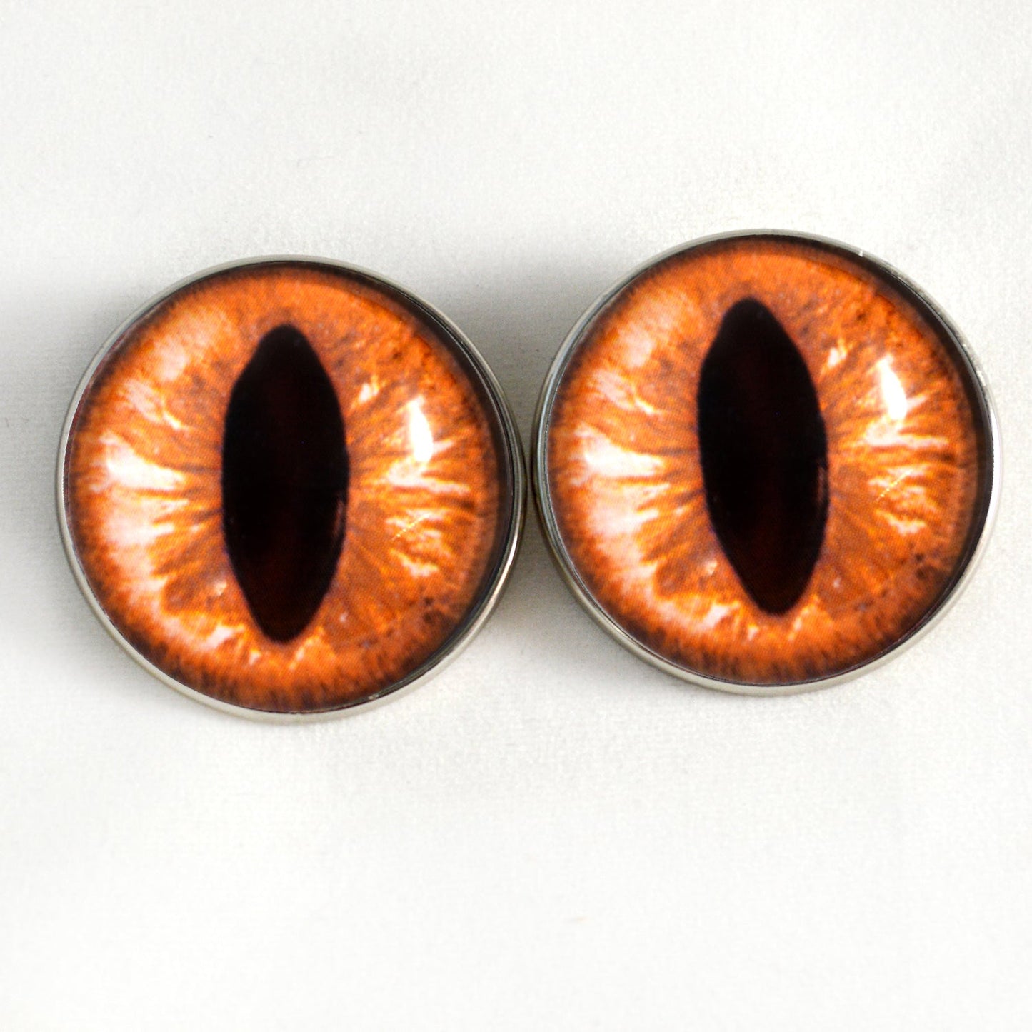 Amber Cat Sew-On Button Glass Eyes - Prismatic Fiber Arts