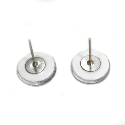 Blue Heart Glass Eyes on Wire Pin Posts
